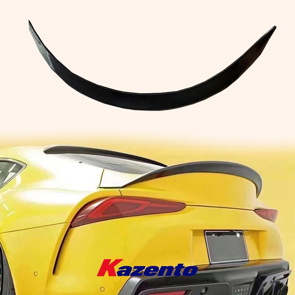 Kazento For TOYOTA Supra A90 2019-2022 Carbon Fiber KZ Style Rear Trunk Ducktail Spoiler Kazento Carbon Parts 车身侧板 A90-RS-AIM-CF