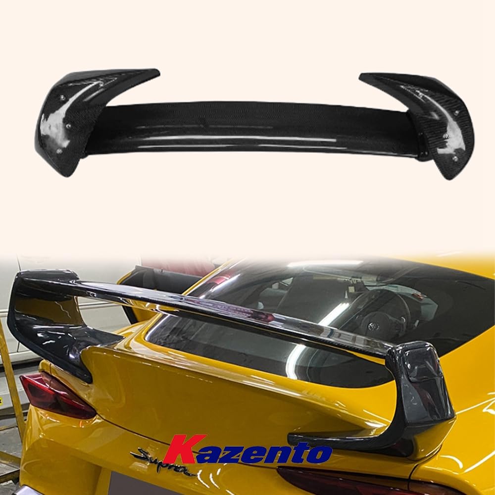 Kazento For TOYOTA Supra A90 2019-2022 Carbon TD Style High Rear Trunk Spoiler Wing Kazento Carbon Parts 车身侧板 A90-RS-TD-CF