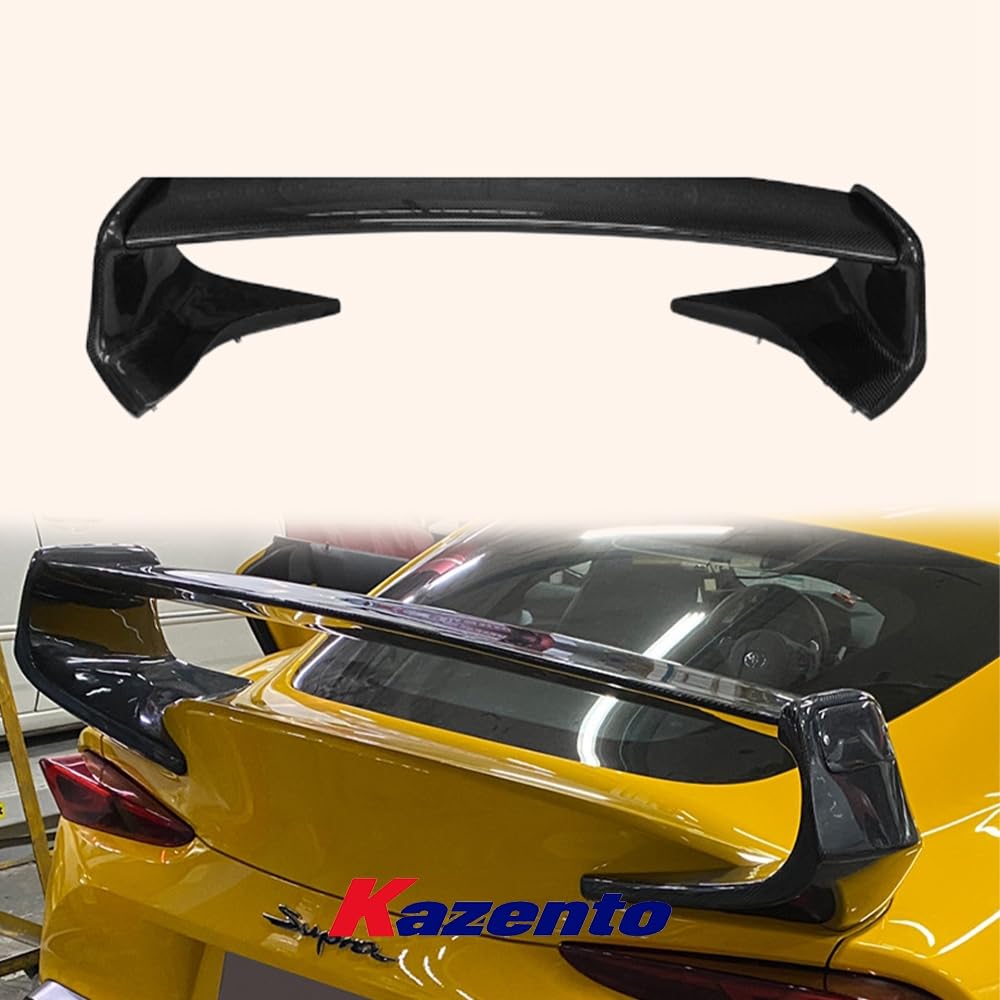 Kazento For TOYOTA Supra A90 2019-2022 Carbon TD Style High Rear Trunk Spoiler Wing Kazento Carbon Parts 车身侧板 A90-RS-TD-CF