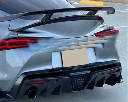 Kazento For TOYOTA Supra A90 2019-2022 KZ Style Carbon Fiber Rear Bumper Center Diffuser Spoiler Kazento Carbon Parts 车身侧板 A90-DIF-AIM-CF