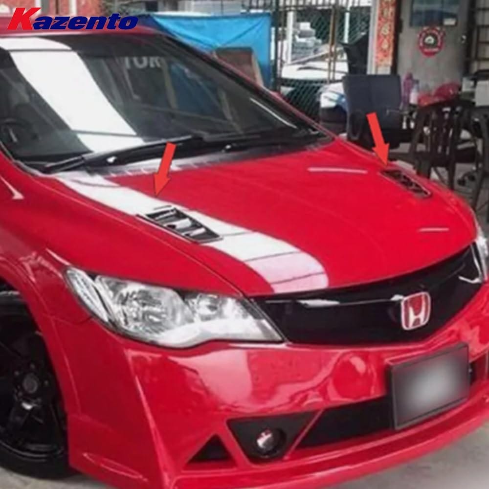 Kazento Universal For Honda All Model RR Type Front Bumper Hood Vents ABS Glossy Finish Kazento Carbon Parts 车身侧板 UNI-HV-RR-ABS