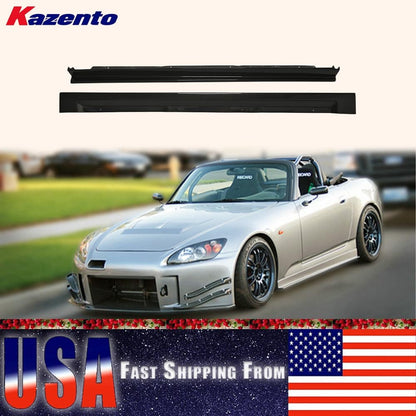 Kazento USA Shipping For Honda S2000 Coupe 2Dr JS Style Carbon Fiber Side Skirts Splitter Body Kits Kazento Carbon Parts 车身侧板 (S2000-SS-JS-CF)