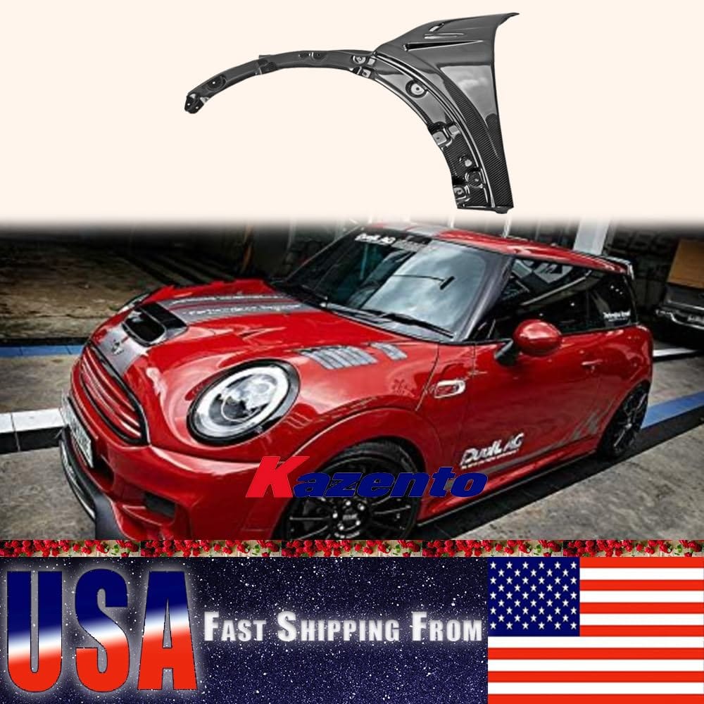 Kazento Vented Front Fender For F56 Mini Cooper S DAG Style Carbon Fiber Shipping from the USA Kazento Carbon Parts 车身侧板 (F56-FF-DAG-S-CF)