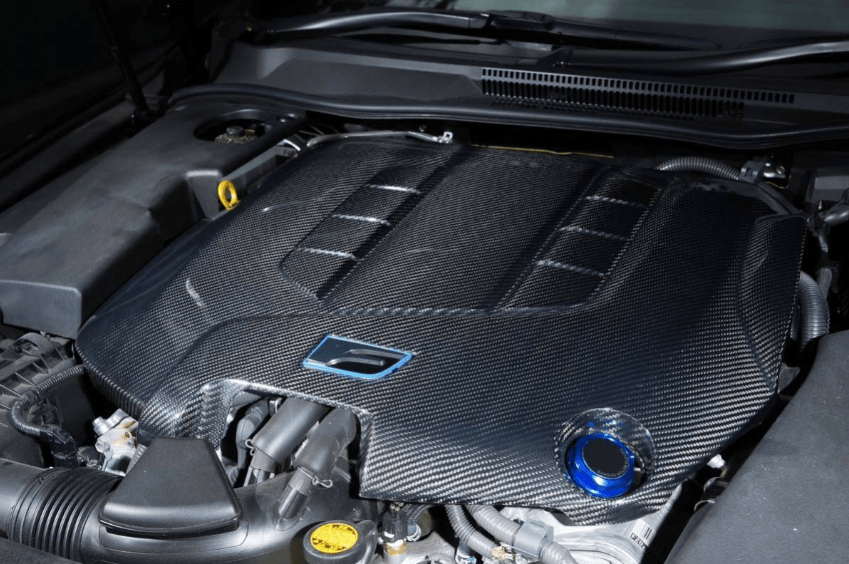 Lexus IS-F Pre-Preg Dry Carbon Engine Cover 2008-2014 Kazento Carbon Parts Dry Carbon Fiber ISF-ENG-OE-CF