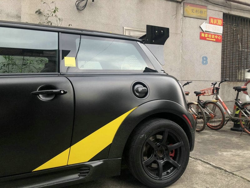 M7 Style Carbon Roof Spoiler (Aluminmum end cap) For Mini Cooper S R56