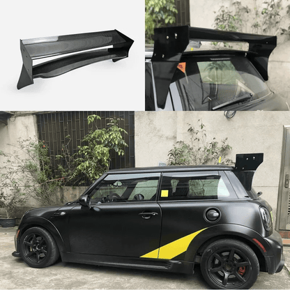M7 Style FIberglass Roof Spoiler (Aluminmum end cap) For Mini Cooper S R56