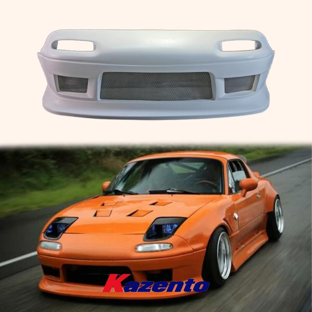 Mazda MX5 NA MK1 Miata BN Style Fiberglass Unpaint Front Bumper Kazento Carbon Parts 车身侧板 Fiber Glass (Unpaint) MX5-FB-BN-NA-FRP