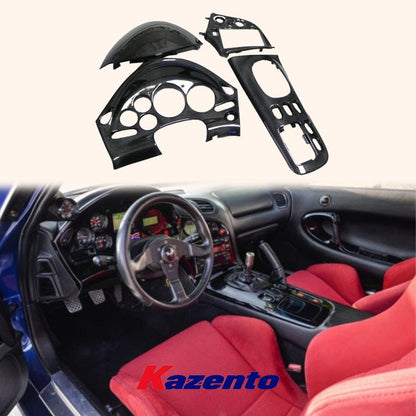 Mazda RX7 FD3S (LHD Only) Interior Cluster Console Dash (4pcs) Carbon Kazento Carbon Parts 车身侧板 Carbon Fiber FD3S-INTER-LHD-CF