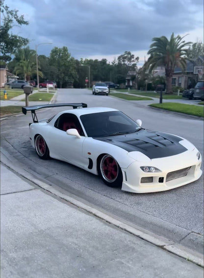 Mazda RX7 FD3S RE-Style Vented Hood Bonnet 1992-1997 Kazento Carbon Parts Carbon Fiber FD3S-HOOD-RE-D-CF