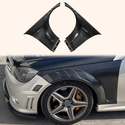 Mercedes Benz C Class W204 C63 AMG Vented Front Fender 2008-2015 Kazento Carbon Parts