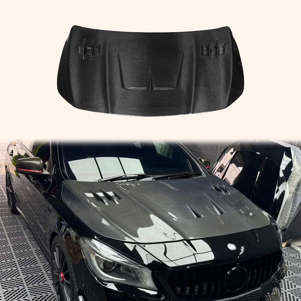 Mercedes W117 CLA180 CLA200 CLA250 CLA45 AMG LY Style Hood 2013-2018 Kazento Carbon Parts