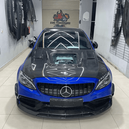 Mercedes W205 C63 AMG Front Vented Hood W/Transparent Window 2015-2022