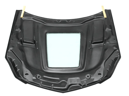 Mercedes W205 C63 AMG Front Vented Hood W/Transparent Window 2015-2022 Kazento Carbon Parts