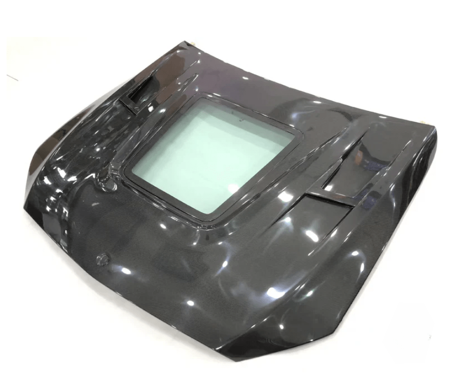 Mercedes W205 C63 AMG Front Vented Hood W/Transparent Window 2015-2022 Kazento Carbon Parts