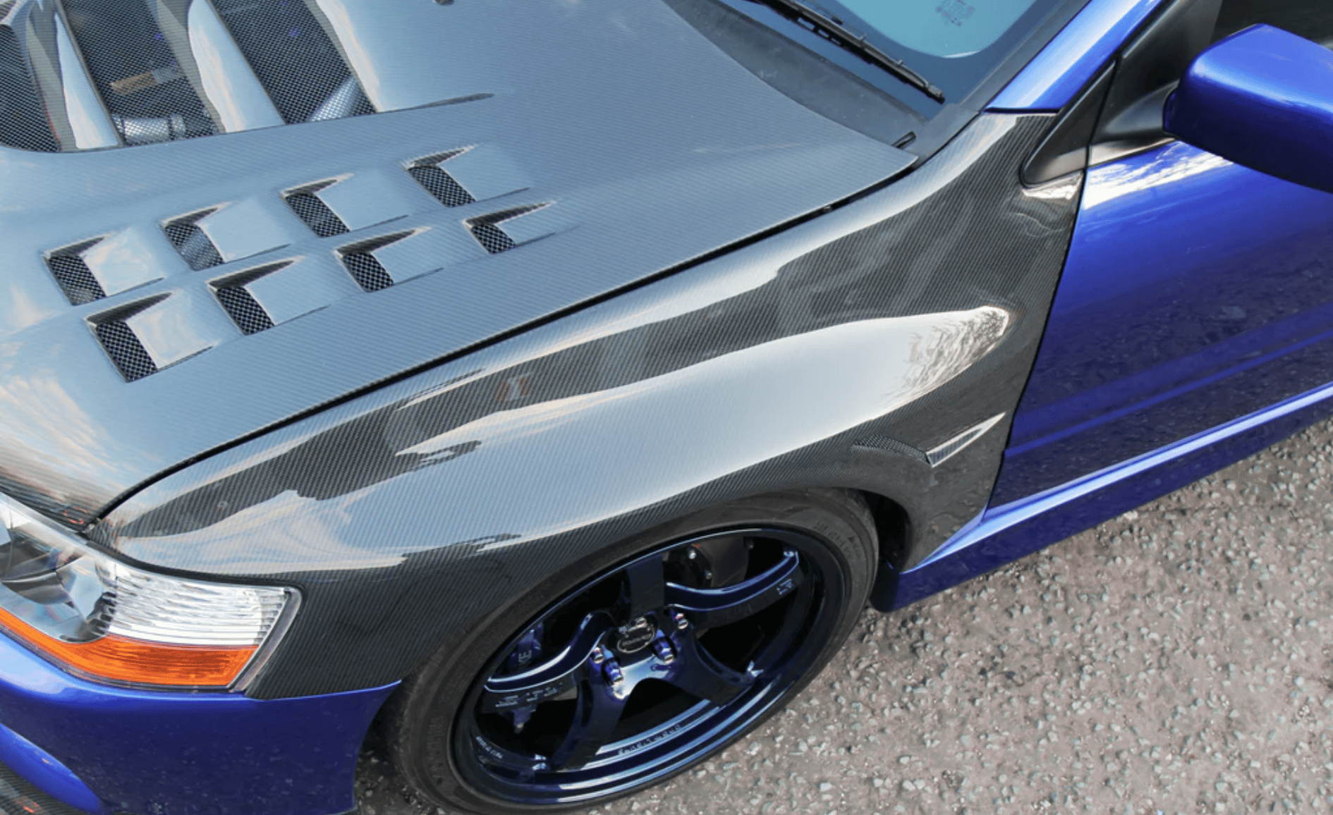 Mitsubishi Evolution 8 9 Front Wider Single Vented Fender 2003-2006