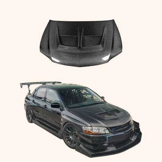 Mitsubishi Evolution EVO 7 8 9 Double Carbon VAS Vented Hood Bonnet 2001-07