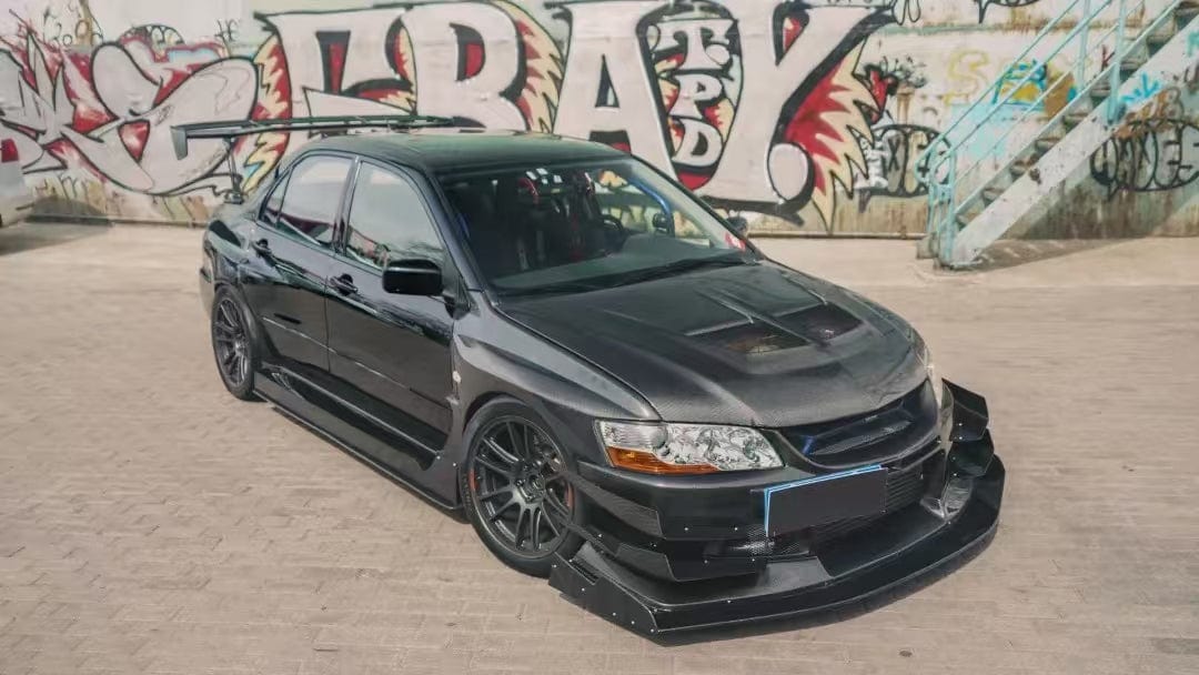 Mitsubishi Evolution EVO 7 8 9  Double Carbon VAS Vented Hood Bonnet Kazento Carbon Parts Bonnets/Hoods Carbon Fiber (Double Side Carbon) EVO789-HOOD-VAS-2CF