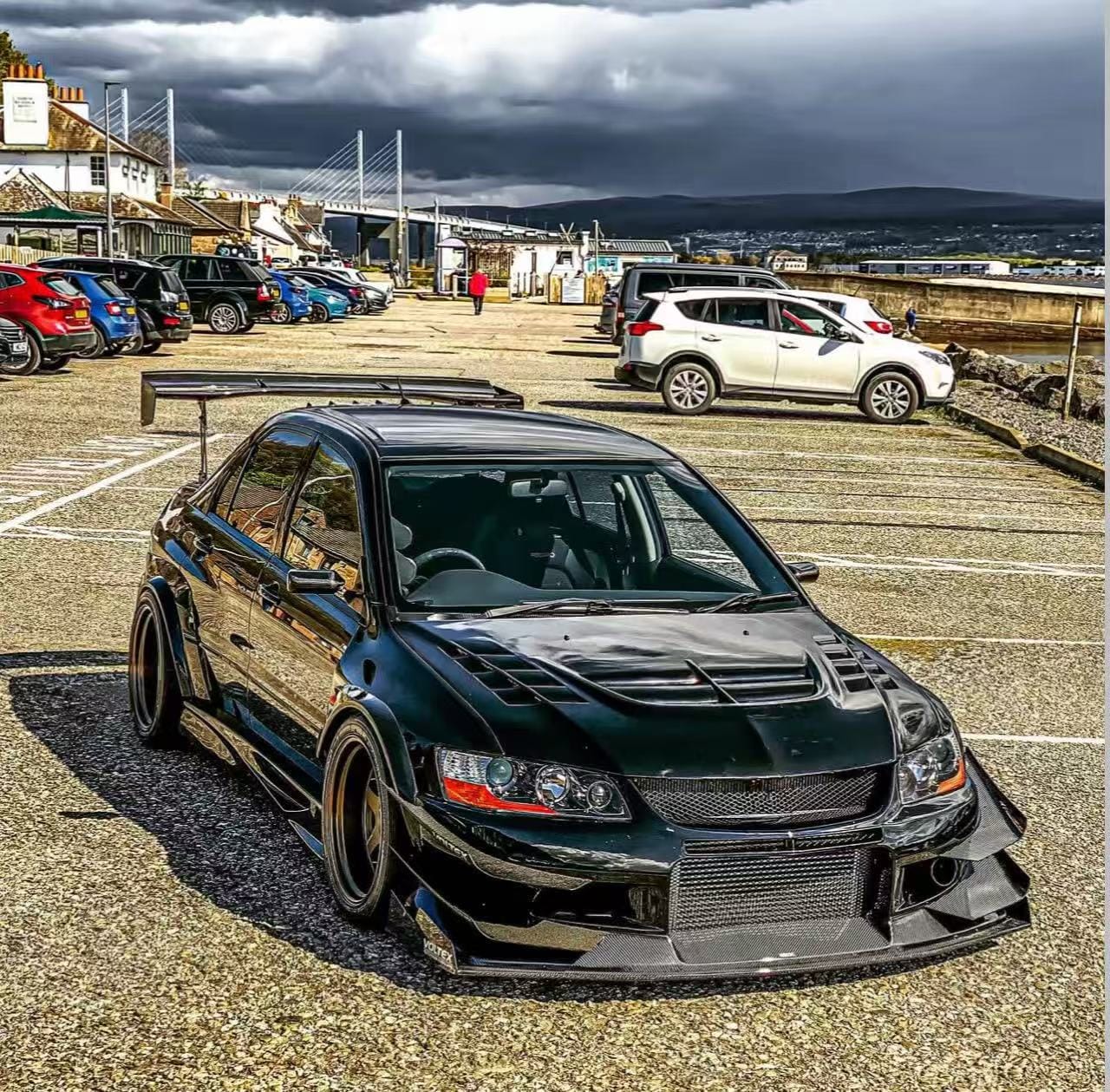 Mitsubishi Evolution EVO 7 8 9 VTX Style Vented Hood Bonnet 2001-2007