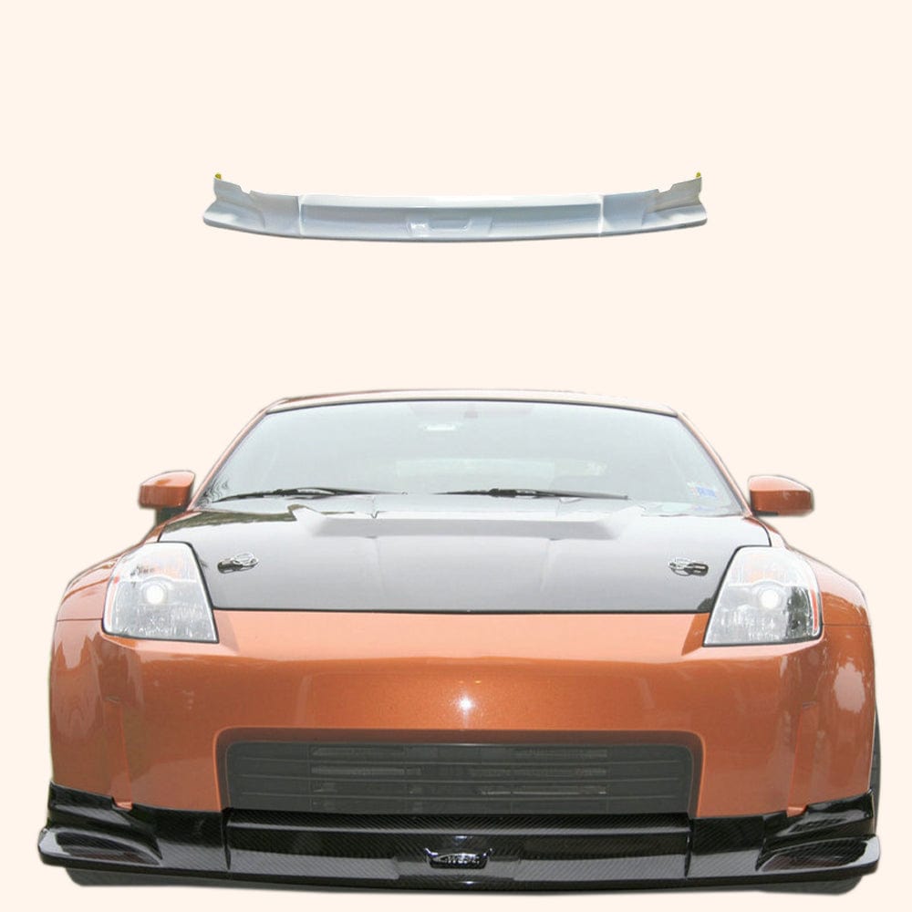 Nissan 350Z 03-06 (Early) C-West Style Fiberglass Unpaint Front Lip Kazento Carbon Parts Fiber Glass (Unpaint) 350Z-FL-CW-EARLY-FRP