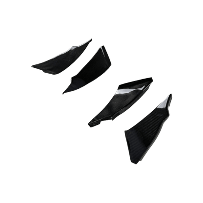 Nissan 350Z Z33 Front Bumper Canard Splitters Addon 4pcs 2003-05 Kazento Carbon Parts 车身侧板 Carbon Fiber 350Z-CANA-4PCS-CF