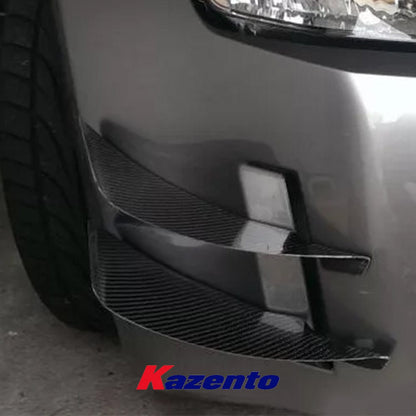 Nissan 350Z Z33 Front Bumper Canard Splitters Addon 4pcs 2003-05 Kazento Carbon Parts 车身侧板 Carbon Fiber 350Z-CANA-4PCS-CF