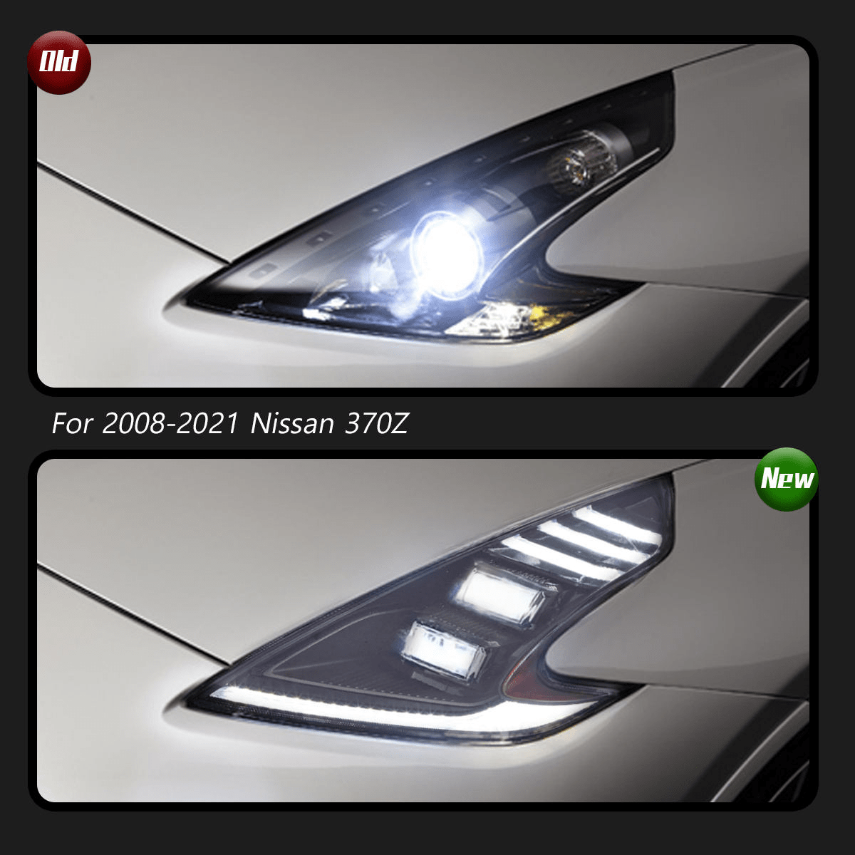 Nissan 370Z Z34 OEM LED Lightning Bolt Head Lights 2008-2021 Pair