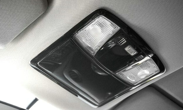 Nissan GTR R35 (08-16 Only) Carbon Inner Roof Map Light Surround Trim Kazento Carbon Parts 车身侧板 Carbon Fiber R35-MAP-CF