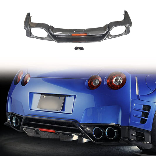 Nissan GTR R35 CBA DBA TS Style Rear Bumper Lip With Light 2007-2016