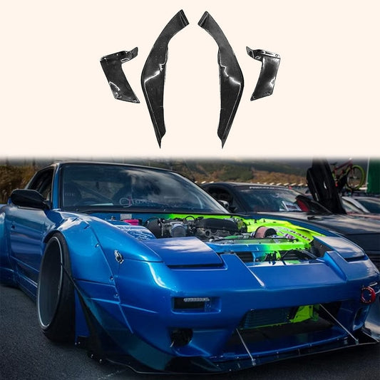 NISSAN S13 180SX ROCKET BUNNY STYLE FRONT BUMPER CANARDS 1989-1998 Kazento Carbon Parts