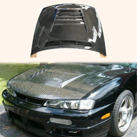Nissan S14 (Late Model) S14A Kouki DX Hood 1997-1998 Kazento Carbon Parts
