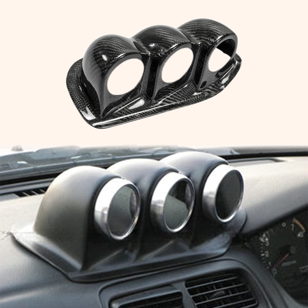 Nissan S14 S14A Uras Type Dash Mount Triple Gauge Pod 60mm(RHD) Kazento Carbon Parts