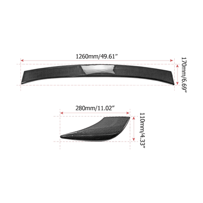 Nissan Silvia S14 S14A Origin Trunk Spoiler 3pcs Kazento Carbon Parts