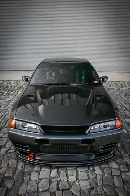 Nissan Skyline R32 GTR Only 89-94 Carbon D Style Front Vented Hood Kazento Carbon Parts Bonnets/Hoods Carbon Fiber R32GTR-HOOD-D-CF