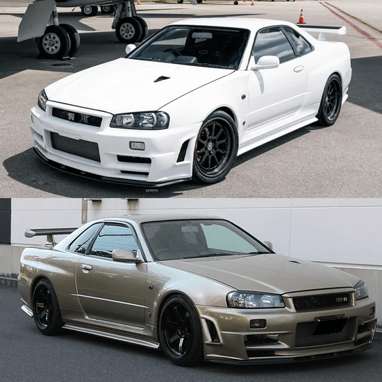 Nissan Skyline R34 GTR V-Spec II Style Front Vented Hood Bonnet Kazento Carbon Parts Bonnets/Hoods