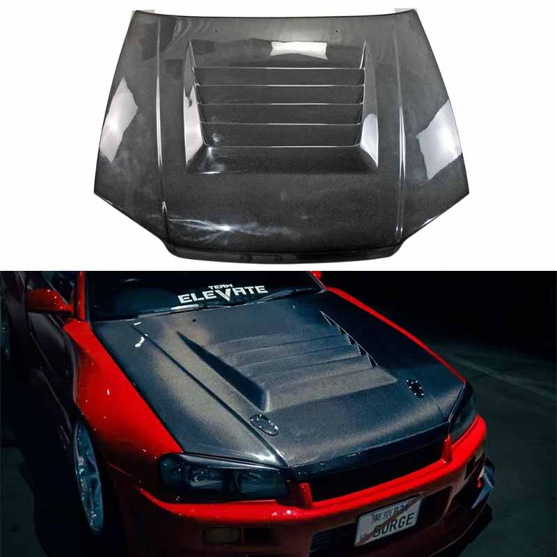 Nissan Skyline R34 GTT NISMO Style Vented Hood Bonnet 1999-2002
