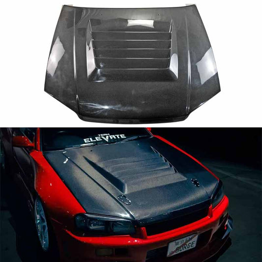 Nissan Skyline R34 GTT NISMO Style Vented Hood Bonnet 1999-2002