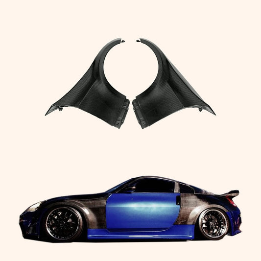 Nissan Z33 350Z DO Style Wide Body Front Fenders Pair Kazento Carbon Parts