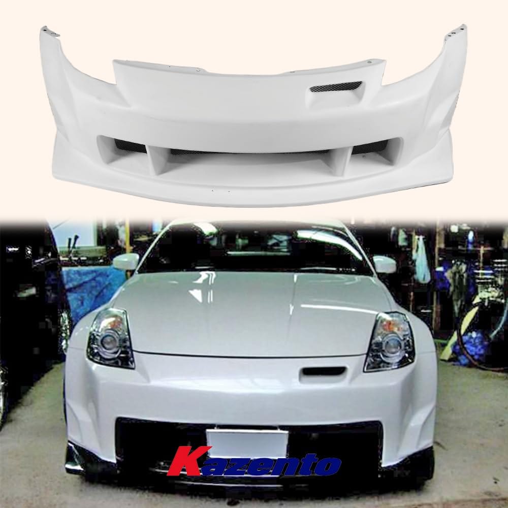 Nissan Z33 350Z ING Style Front Bumper Body Kits 2002-2008 Kazento Carbon Parts 车身侧板 Fiber Glass (Unpaint) 350Z-FB-ING-FRP