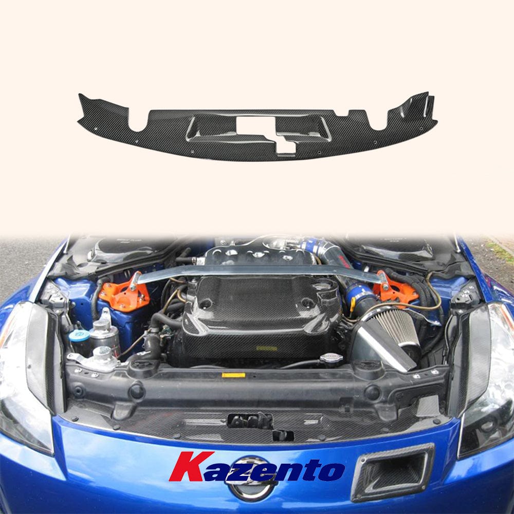 Nissan Z33 350Z OE Style Engine Cooling Panel Trim Cover Kazento Carbon Parts 车身侧板