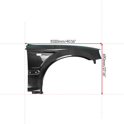 99-00 EK Civic Hatch Back Js Racing Front Fender +20mm Carbon
