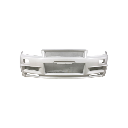For Nissan Skyline R34 (GTR Only) NIS Type ZTune Fiberglass Unpaint Front Bumper - Kazento Carbon Parts