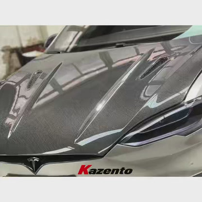 Tesla Model S MBJ Style Front Vented Cooling Hood Bonnets 2012-2020