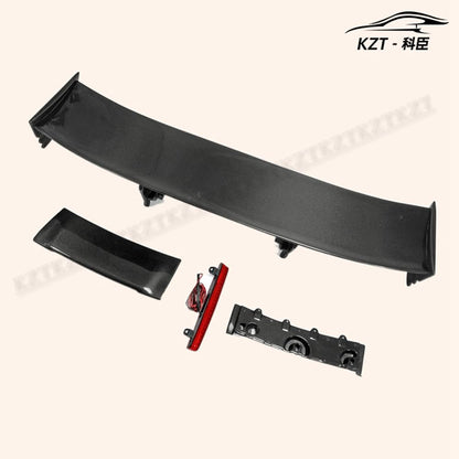 Rear Trunk Spoiler Wing For Nissan GTR R35 NIS Style Spoiler (Included Lights) Carbon Fiber Car Body Kit Kazento Carbon Parts 车身侧板 R35-RS-NIS-TYPEC-CF