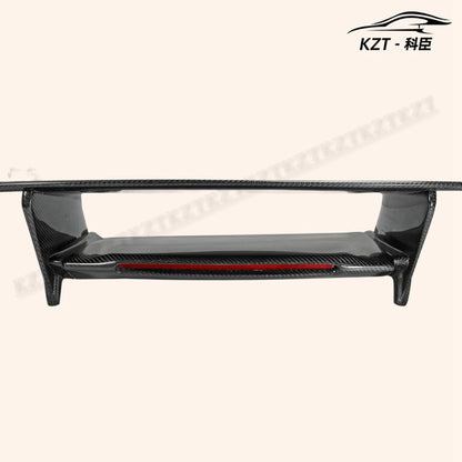 Rear Trunk Spoiler Wing For Nissan GTR R35 NIS Style Spoiler (Included Lights) Carbon Fiber Car Body Kit Kazento Carbon Parts 车身侧板 R35-RS-NIS-TYPEC-CF