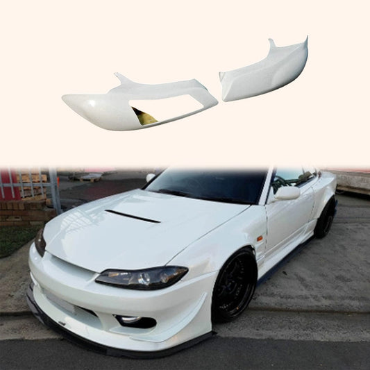 S15 Silvia RHS & LHS Vented Headlight Air Intake Replacement 1999-2002 Kazento Carbon Parts