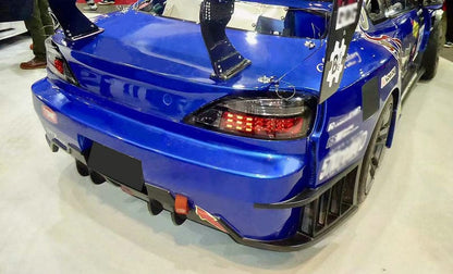 Silvia S15 DMR Type Rear bumper diffuser blade 4Pcs 1999-2002 Kazento Carbon Parts