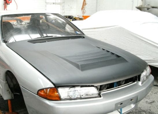 Skyline R32 GTR DM Style Front Bumper Hood Bonnet Kazento Carbon Parts Bonnets/Hoods