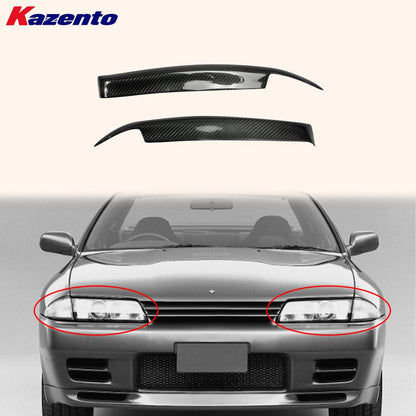Skyline R32 GTR Headlight Eyebrow Eyelid 1989-1994 Kazento Carbon Parts 车身侧板