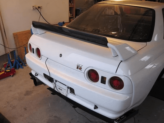 Skyline R32 GTR OEM Rear Spoiler Fujimura Style Gurney Flap Kazento Carbon Parts 车身侧板
