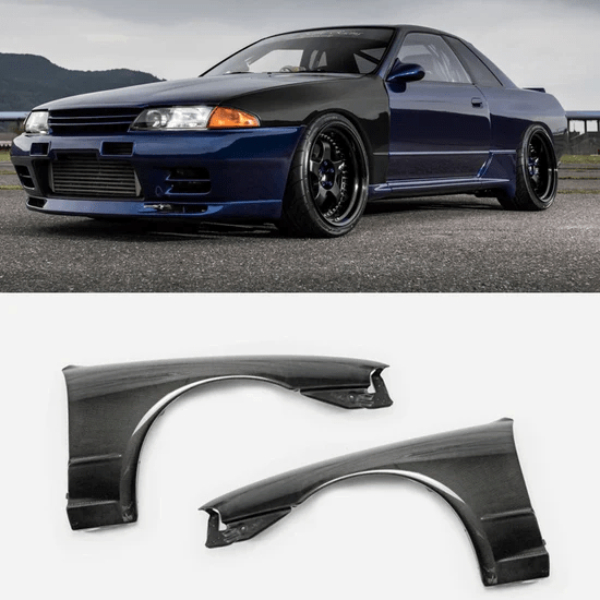 Skyline R32 GTR OEM Style Front Fenders 1989-1994 Kazento Carbon Parts 车身侧板